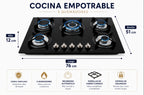 Parrilla Empotrable 5Q Vidrio Templado